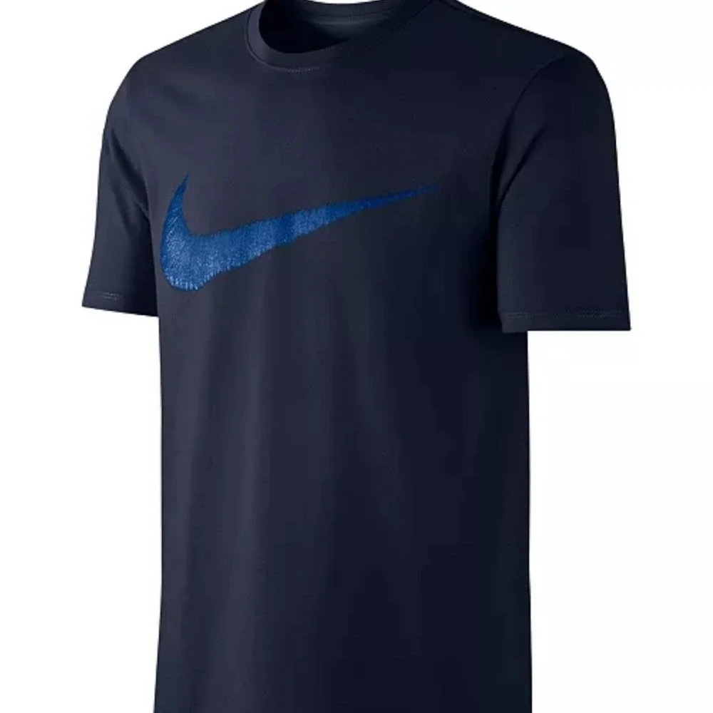 Nike‎ T-Shirt Blue Swoosh Logo Graphic Tee Casual Activewear Top size M